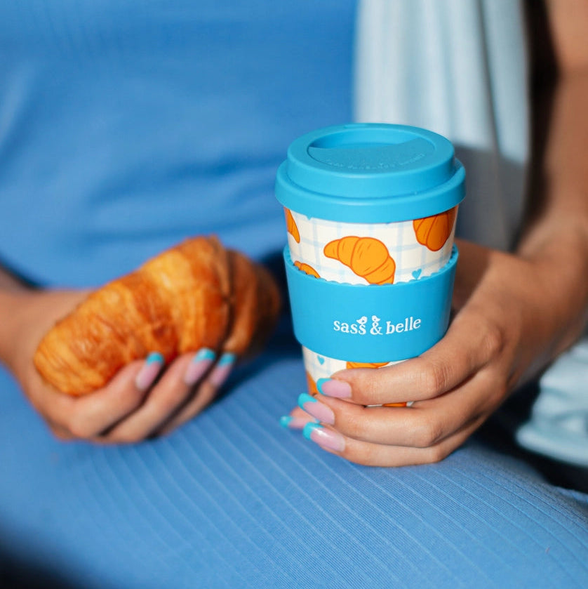 ПОРТАТИВНА ЧАША ЗА КАФЕ С КРОАСАНИ | CROISSANT TRAVEL COFFEE CUP