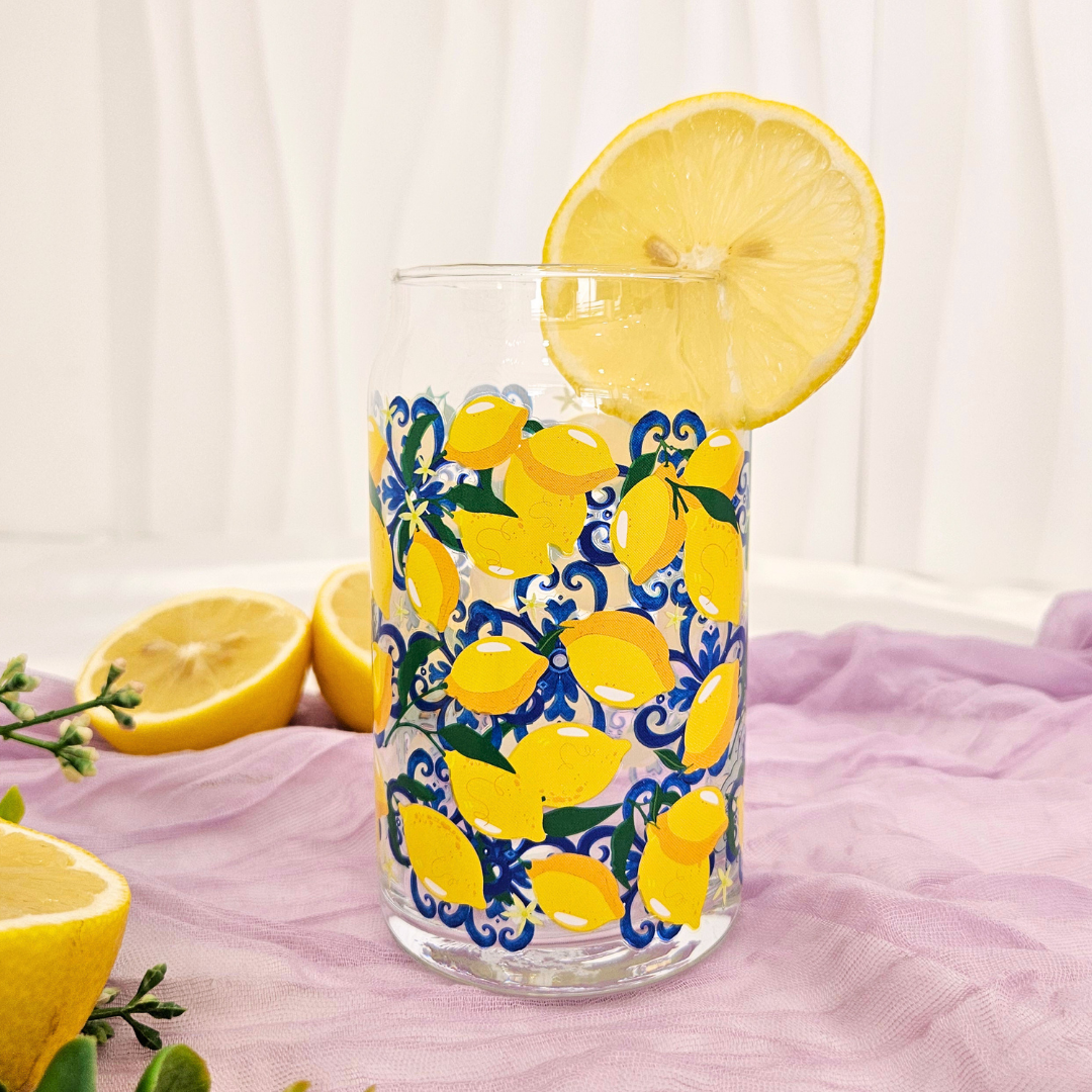 🍹 ЧАША С ПРИНТ НА ЛИМОНИ 500 МЛ
