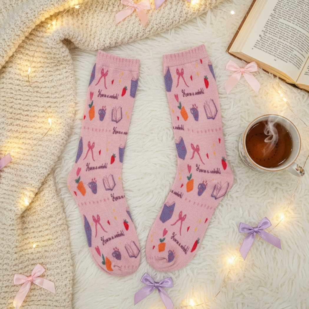 ЖЕНСКИ ЧОРАПКИ С КНИЖЕН ДИЗАЙН