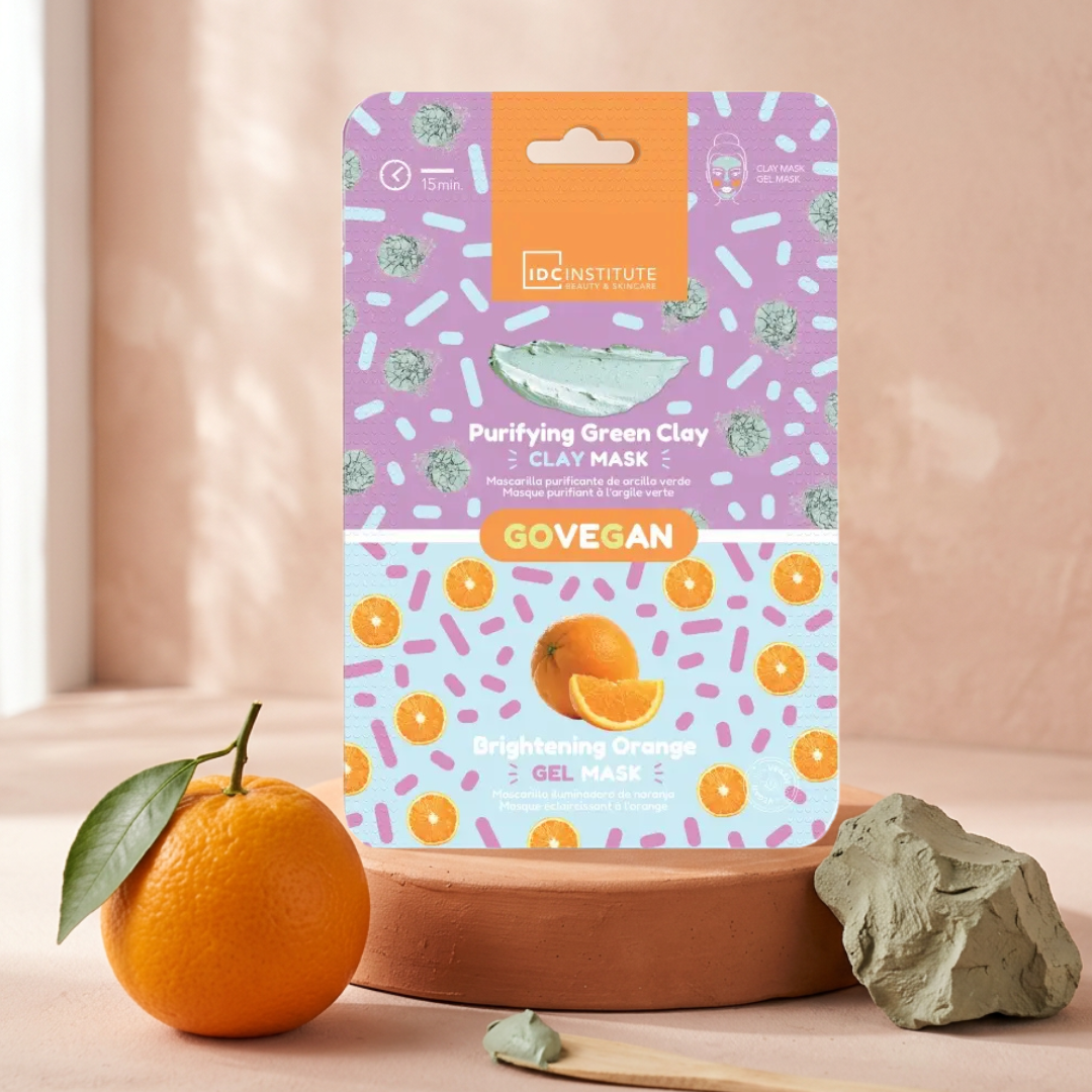 IDC SKINCARE ESSENTIALS DUO MASK – ЗЕЛЕНА ГЛИНА + ПОРТОКАЛ
