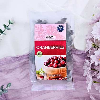 Червени боровинки, подсладени с ябълков сок, 100 g – Dragon Superfoods