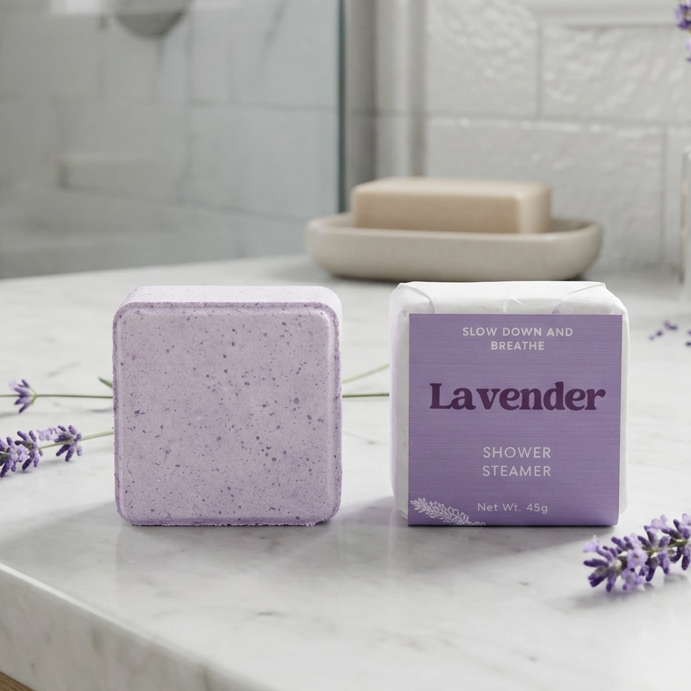 АРОМАТНА ТАБЛЕТКА ЗА ДУШ С ЛАВАНДУЛА · 45 Г | SHOWER STEAMER “Lavender"