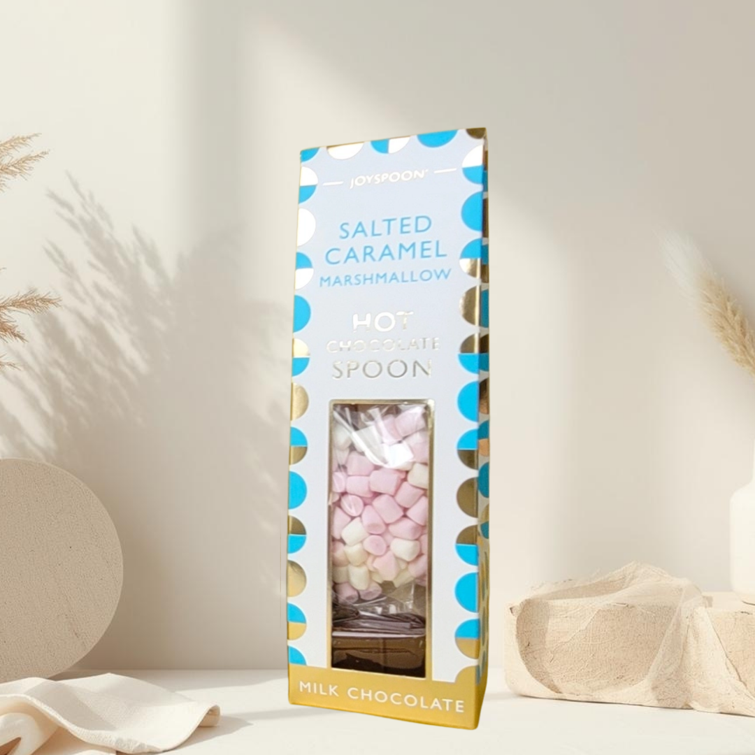 HOT CHOCOLATE SPOON - ШОКОЛАДО БЛОК ЗА ГОРЕЩ ШОКОЛАД СЪС СОЛЕН КАРАМЕЛ И МАРШМЕЛОУ
