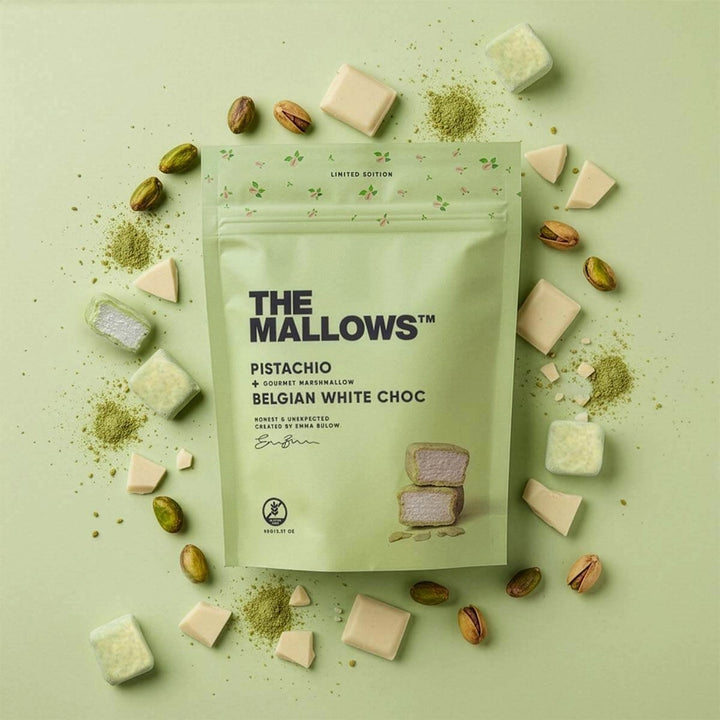 Маршмелоу с шамфъстък и белгийски бял шоколад The Mellows
